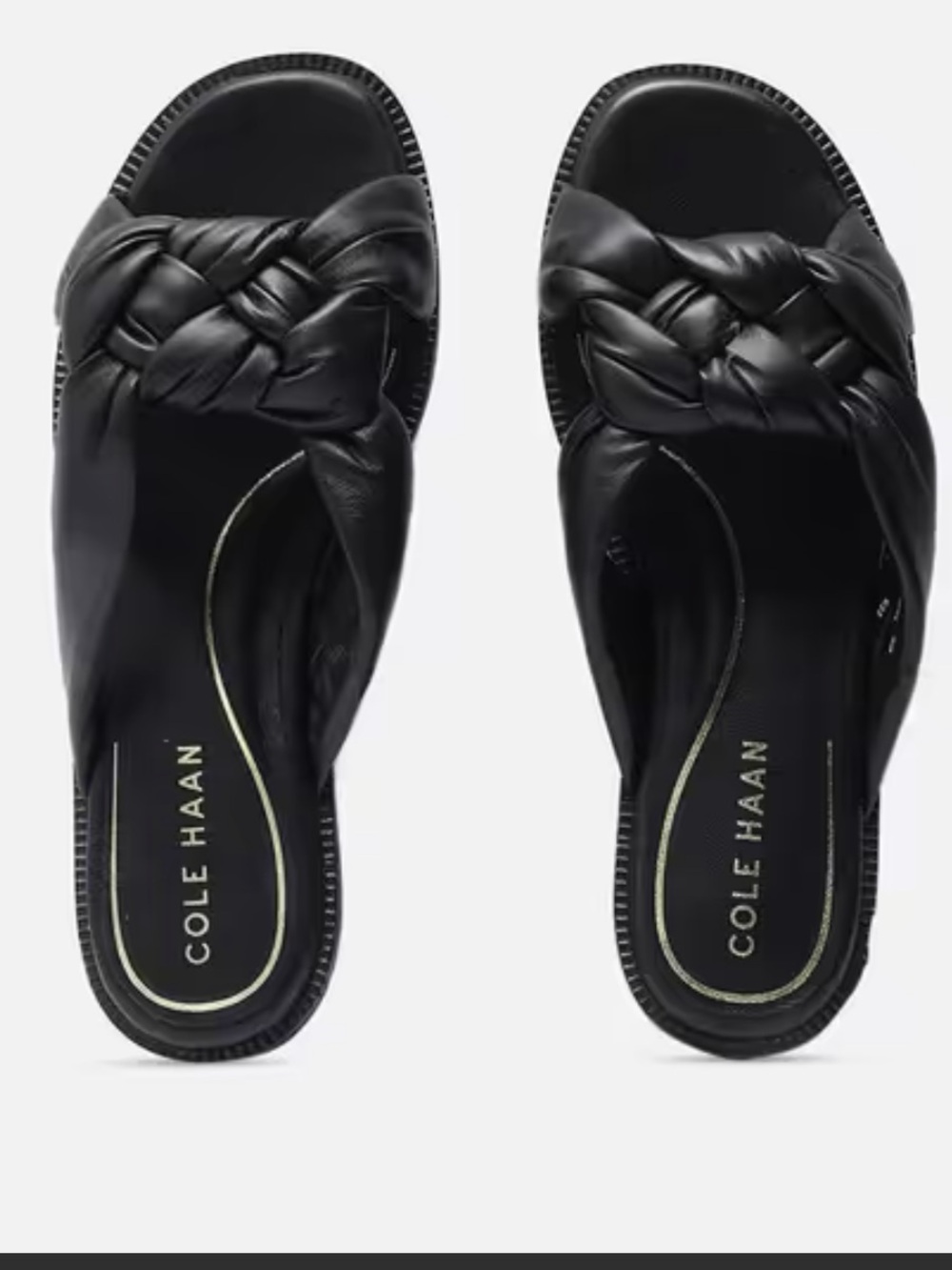 Cole Haan Women's Anica Lux Slip-on Knot Sandal Black Leather Sz 7